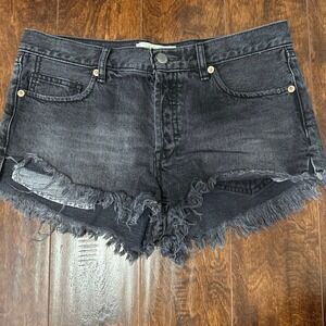 We The Free Free People Black Denim Cut Off Shorts Size 26